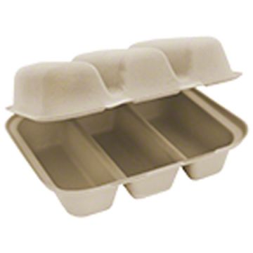 World Centric® 3-Compartment Fiber Taco Box - 8