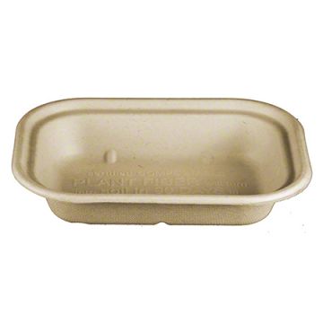 World Centric® Unbleached Plant Fiber 17 oz. Tray - 8" x 6" x 1.5"