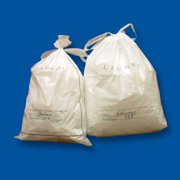 18x19+4 BG, 0.9 mil Hotel Laundry Bag with Draw Tape Closure; White; 1000/CS